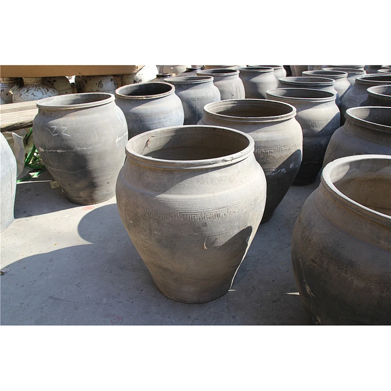 Wholesale antique Chinese garden vintage grey pottery pots from Shanxi