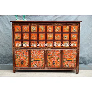 H1725 hand painted antique medicine cabinet