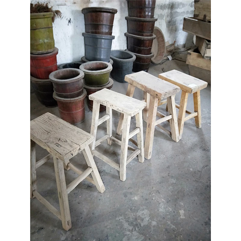 Antique Chinese vintage traditional wood cheap Shandong small stool