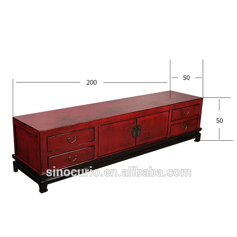 Antique distressed wood tv stand