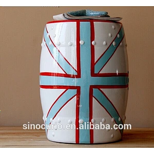 Chinese garden porcelain drum stool