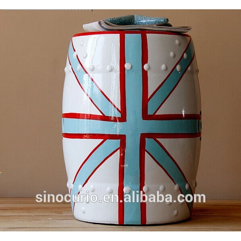 Chinese garden porcelain drum stool