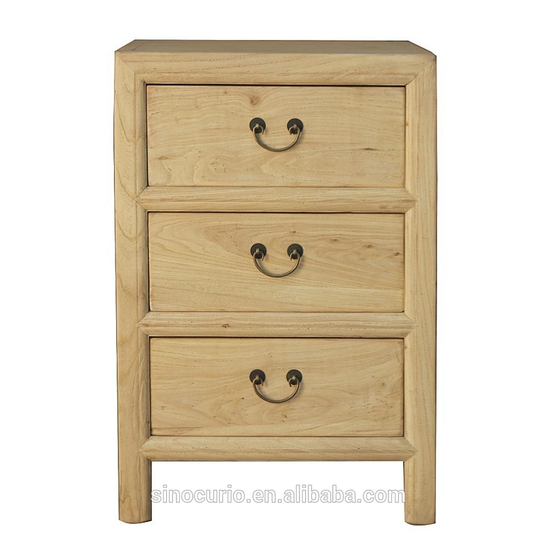 Antique Bedroom Furniture Solid Wood White Nightstand Table Bedside Cabinet