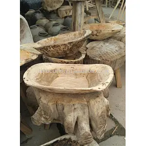 Chinese antique wood craft vintage wooden basin