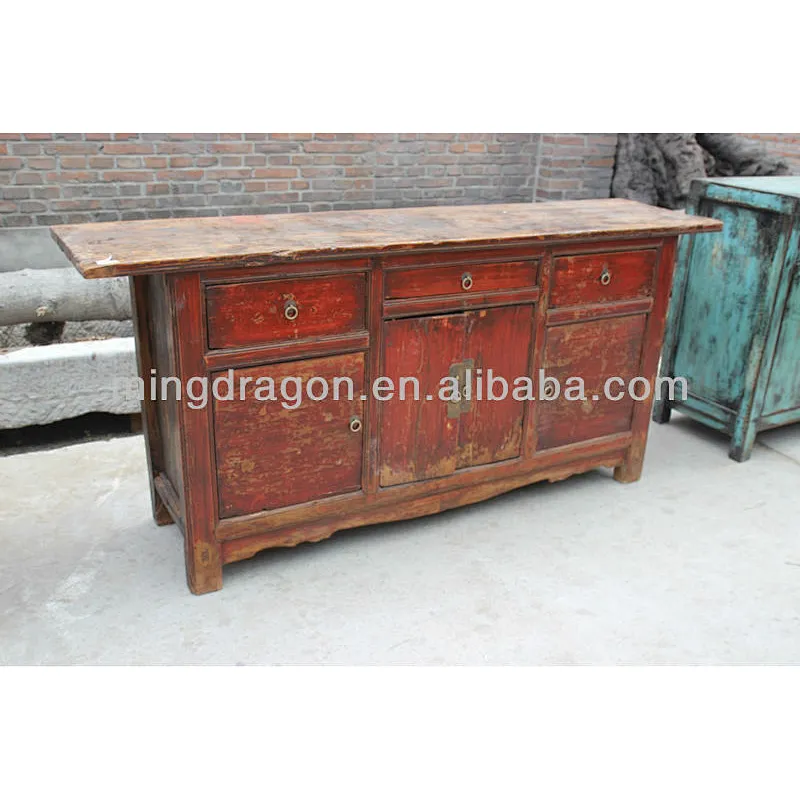 chinese antique furniture;three drawer four door cabinet