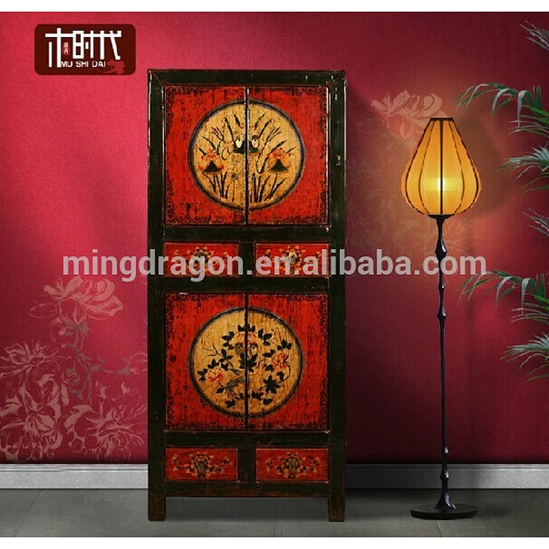 Chinese antique furniture wholesale antique hand painting cabinet sideboard cabinet