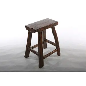 Chinese Style Environmental protection Elm wood antique brown stool