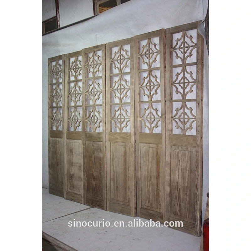 Antique wooden panels Classic Folding Room Divider/Wood screen