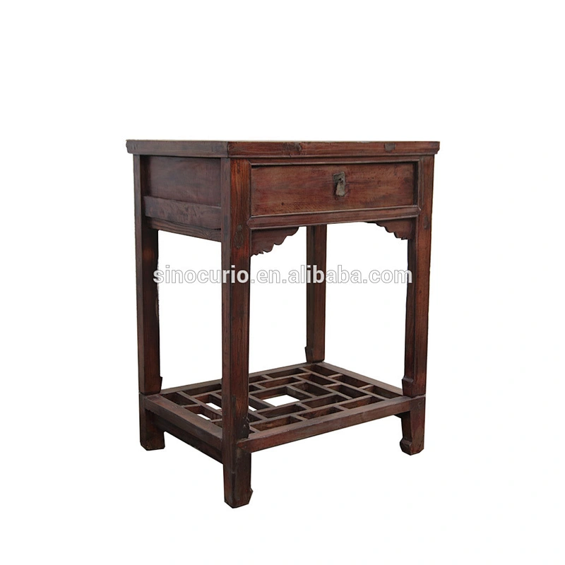 Chinese vintage furniture-Chinese antique flower stand-one drawer tea table