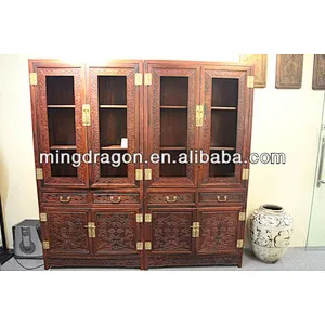 Chinese Antique Siam Rosewood hand carving bookshelf