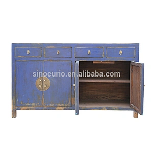 Chinese Antique Asian Distressed Recycle Wood Painted Furniture