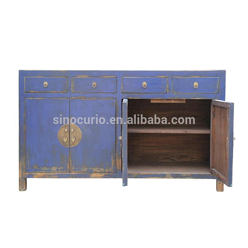 Chinese Antique Asian Distressed Recycle Wood Painted Furniture