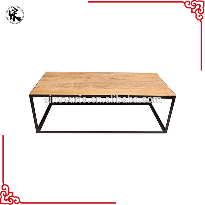 vintage industrial style furniture- antique coffee table with iron leg Beijing