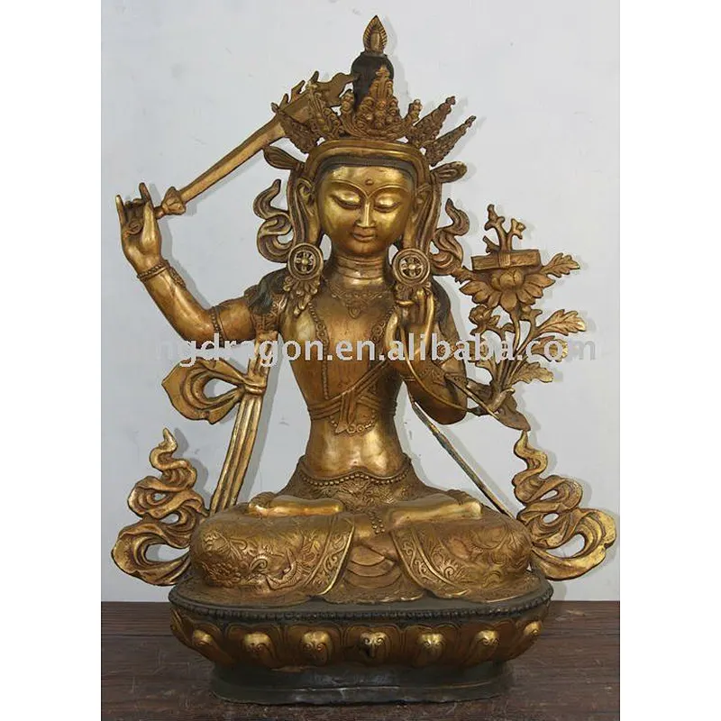 Tibetan Bronze Manjushri Bodhisattva Buddha Statue 70 CM
