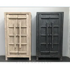Antique Chinese vintage wood reproduction furniture recycle pine cabinet for wholesale