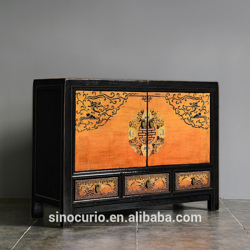 Antique recycle wood painted buffet