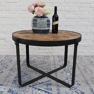 Rustic vintage antique industrial metal wooden coffee table