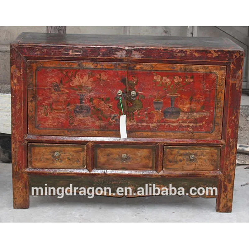 Chinese classical antique hand painting cabinet