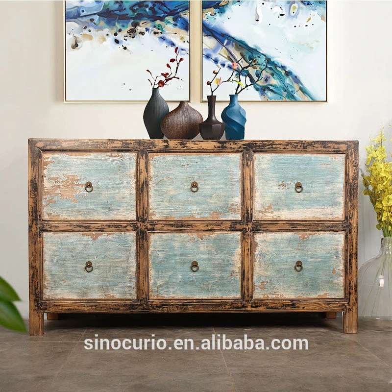 Asian furniture Wholesale Chinese antique rustic reclaimed elm sideboard furniture in Beijing