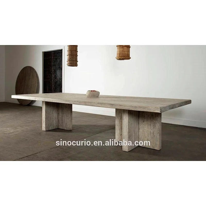 Reclaimed elm plank table( T style leg )