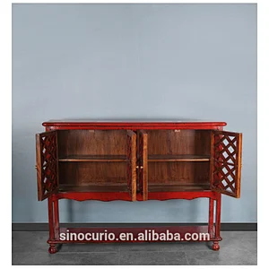 Chinese antique reproduction furniture wholesale living room glossy lacquered showcase design