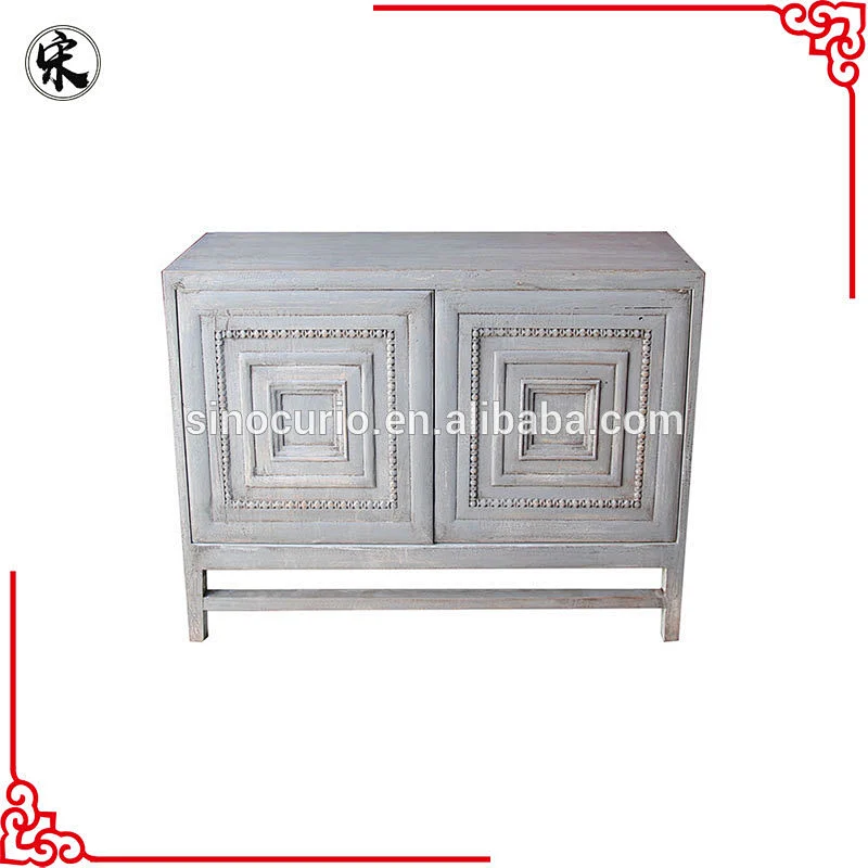 Chinese reproduction rustic cabinet- French style solid wood furniture