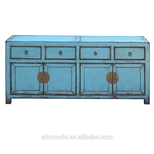 Hotel Design Antique Wood Furniture Living Room Wooden Painted TV Stand