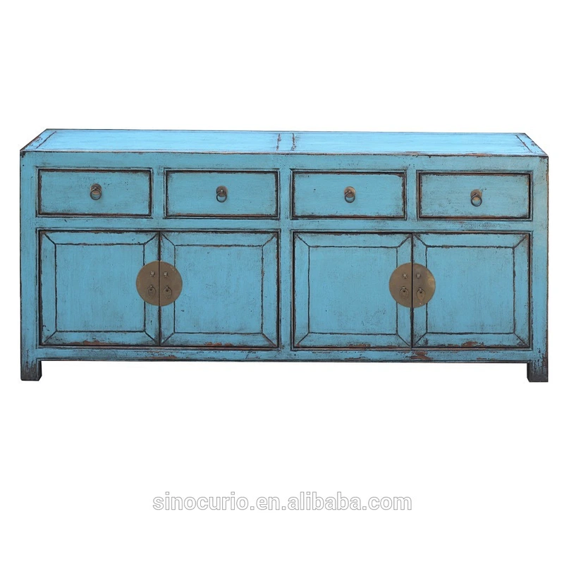 Hotel Design Antique Wood Furniture Living Room Wooden Painted TV Stand