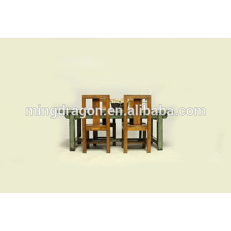 antique natural wood slab table,French style exotic round wood dining tables and chair
