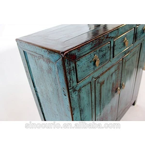 Chinese wooden antique furniture distressed wood storage cabinet