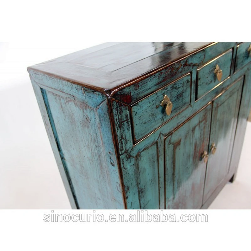 Chinese wooden antique furniture distressed wood storage cabinet