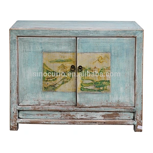 chinese antique living room furniture reclaimed wood 2doors sideboard cabinet