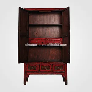 Chinese wooden antique sideboard cabinet furniture distress painted finish