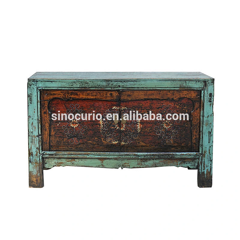 Solid wood Chinese antique furniture painted antique sideboard cabinet