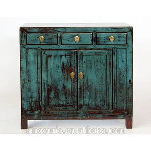Chinese wooden antique furniture distressed wood storage cabinet