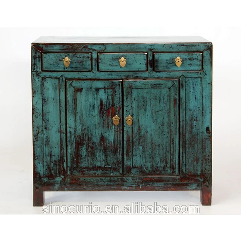 Chinese wooden antique furniture distressed wood storage cabinet