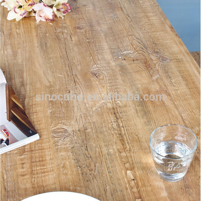 antique furniture rustic solid wood slabs dinning table set