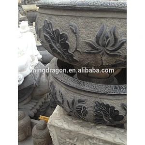 Antique Park decoration granite stone flower pot stand
