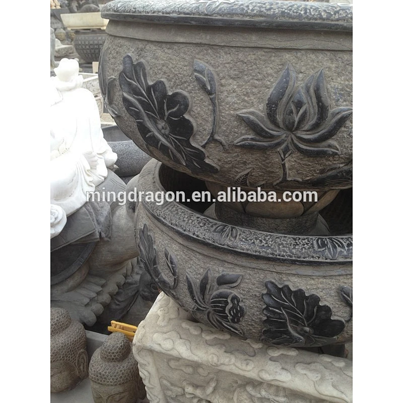 Antique Park decoration granite stone flower pot stand