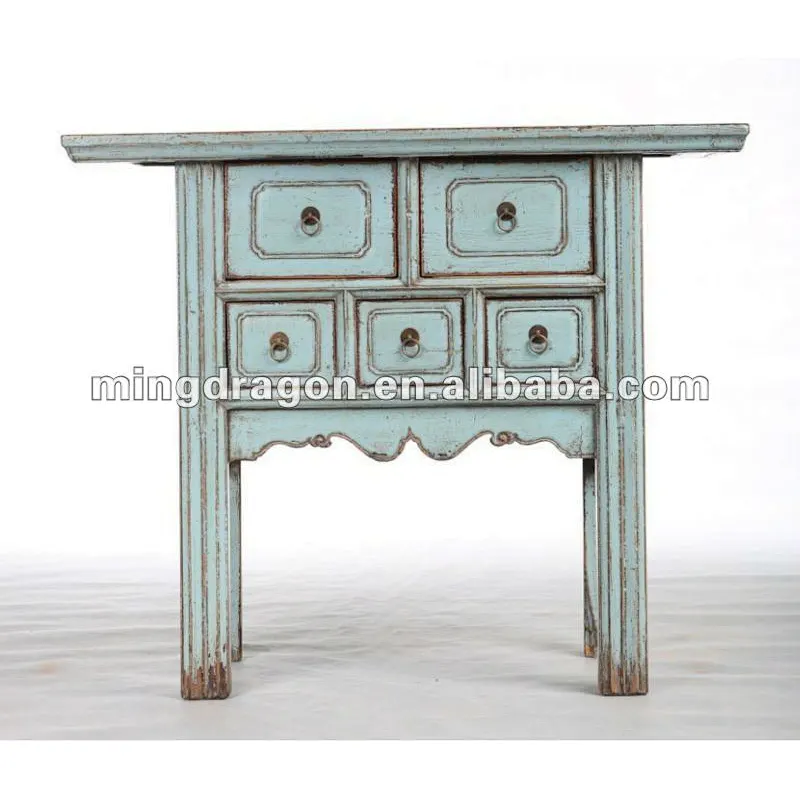 Chinese antique blue carved alter table
