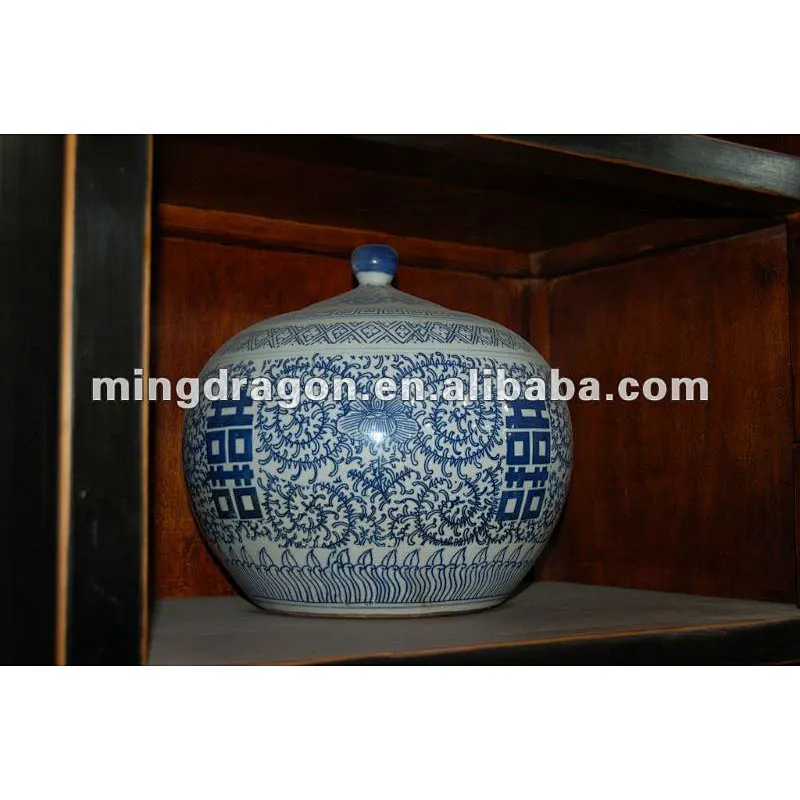 Chinese antique blue and white porcelain Jar