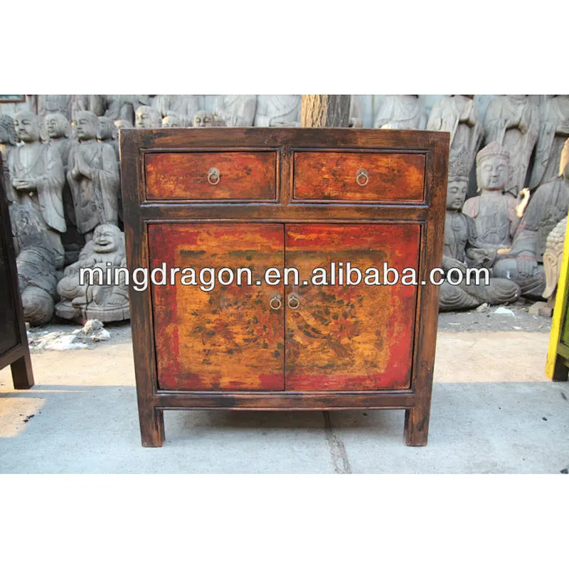 wholesale furniture china antique chinese furniture Mongolia painted cabinet