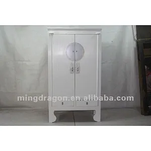 Chinese antique furniture Shanxi pine wood white two drawer two door cabinet