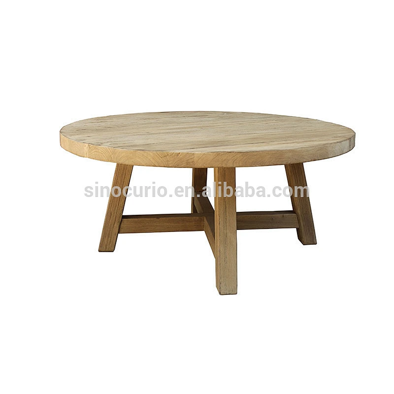 China vintage antique furniture rustic natural reclaimed wood round coffee table