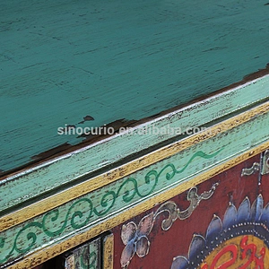 Antique Oriental Furniture-Tibetan Antique Hand Painted Cabinet