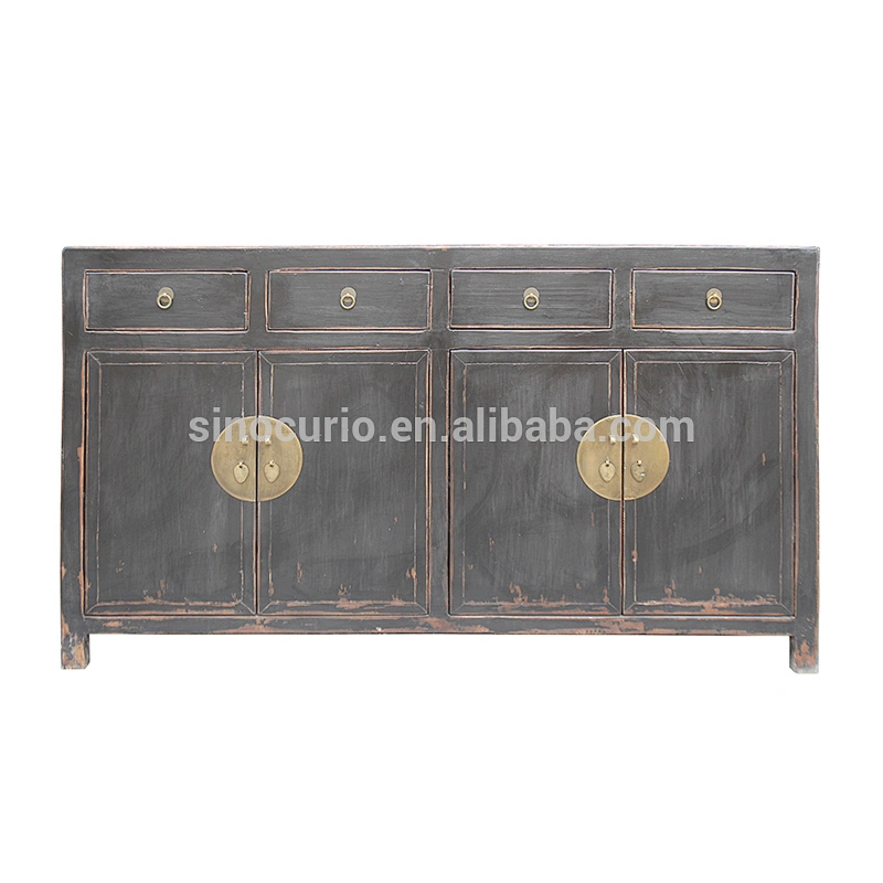 Chinese Antique Asian Distressed Recycle Wood Painted Furniture