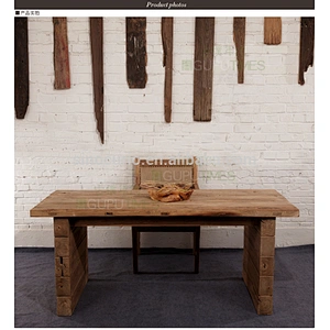 Industrial furniture Antique reclaimed wooden dining table old elm