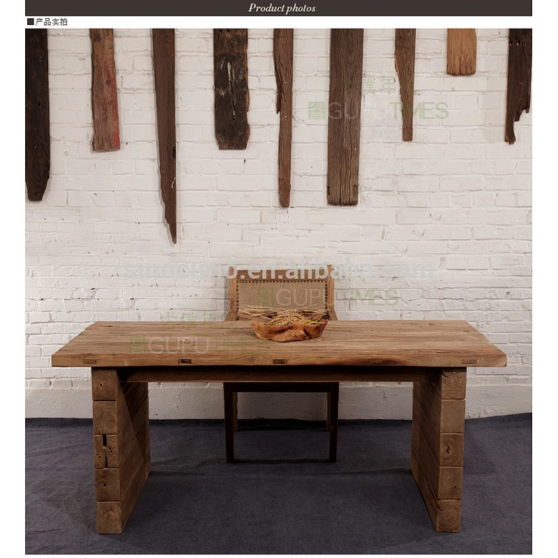 Industrial furniture Antique reclaimed wooden dining table old elm