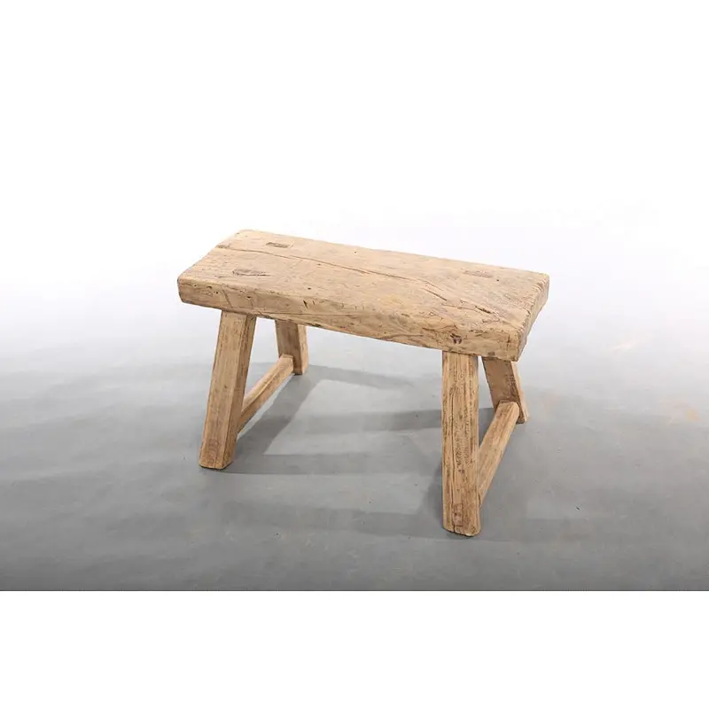 Chinese Antique Distressed Recycled Solid Wood Country Stool