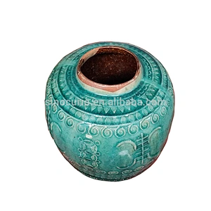 Chinese antique real old green ceramic pot